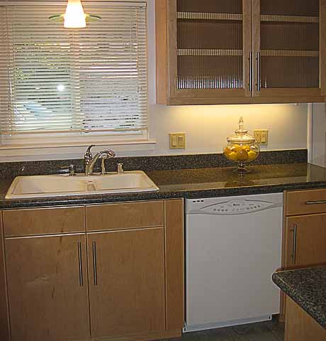 granite and cabinets