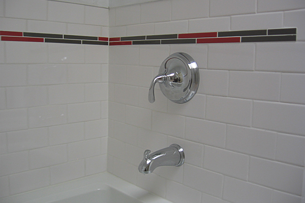 White Tiles With Color Trim