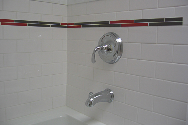 White Tiles With Color Trim